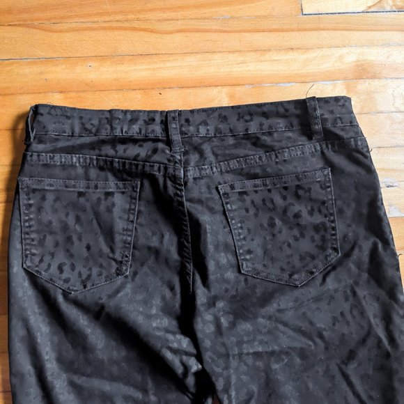 Suko Jeans Black velvet animal leopard print skiny jeans - Picture 15 of 15